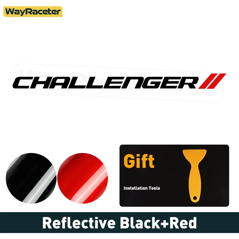 Dodge Challenger Reflective Front Windshield Vinyl Decal – Windscreen Sticker | Hellcat, SRT, Demon | 12 Colors - 200000182:496#Reflective yellow-200000182:350686#Reflective blue-200000182:1052#Reflective green-200000182:350850#Reflective orange-200000182:350852#Red and green-  DRIVEN - 10