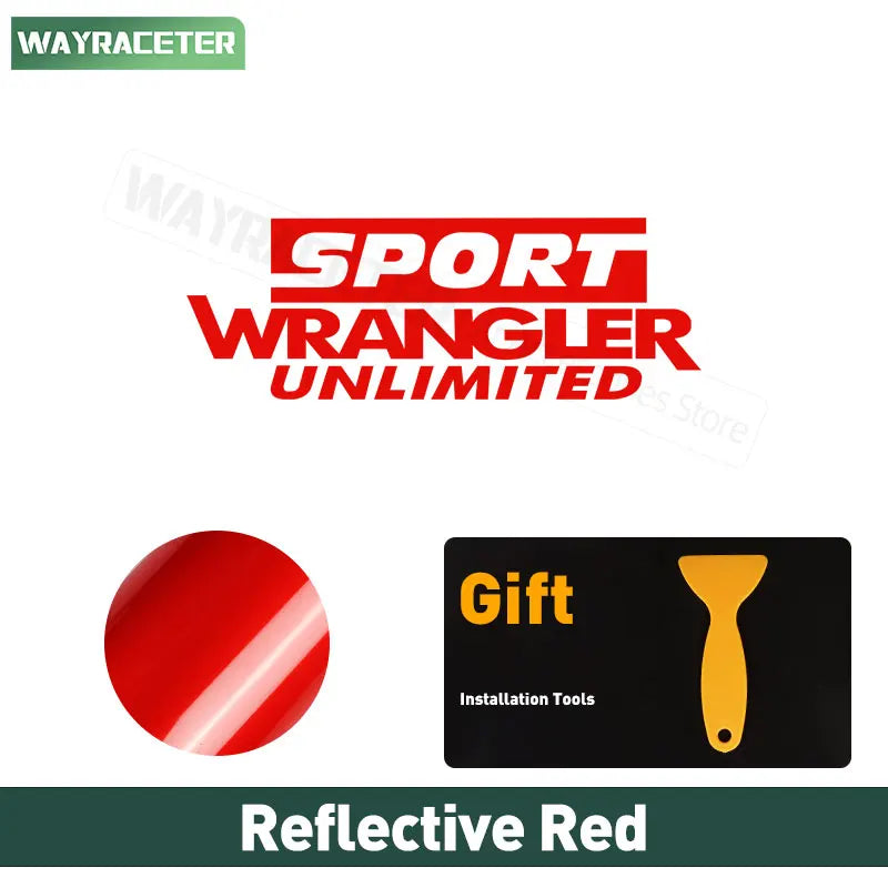 Jeep Wrangler Reflective Fender & Hood Decal – Rubicon / Unlimited / Sport | JK JL TJ YJ CJ - 200000182:193#Reflective black-200000182:29#Reflective white-200000182:350852#Reflective orange-200000182:175#Reflective green-200000182:10#Reflective red-  DRIVEN - 11