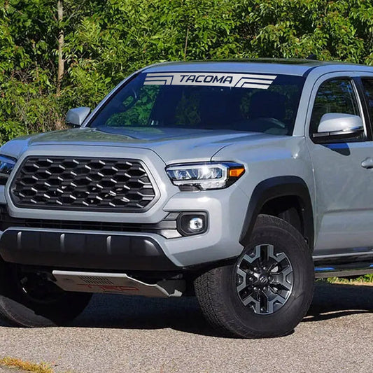 Front Windshield Graphic Decal for Toyota Tacoma | Custom Logo Vinyl Truck Sticker - 200000182:193#Glossy Black-  DRIVEN - 2