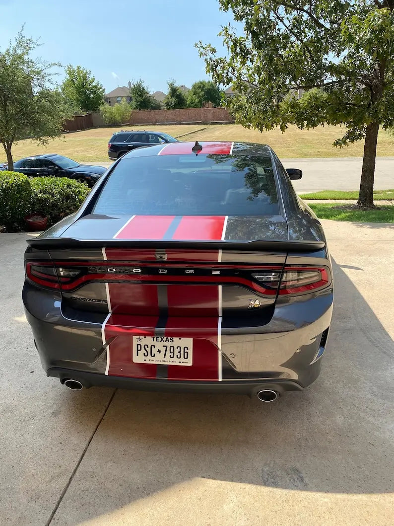 Twin Two-Tone Rally Stripe Body Decal for Dodge Charger (2005+) | Full-Body KK Vinyl Kit - 200000182:193-200000182:29-200000182:691-  DRIVEN - 3