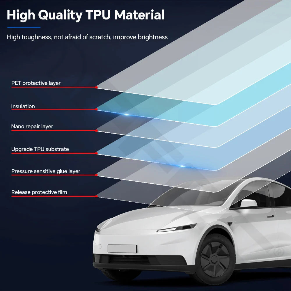 Precut PPF for Tesla Model Y Standard (2026+) | TPU Paint Protection Film Clear Bra - 200000182:173#Front and Hood;355:203282823#With Tools;5:200000990#Transparent Film-200000182:29#Hood;355:203282823#With Tools;5:200000990#Transparent Film-200000182:691#Doors;355:203282823#With Tools;5:200000990#Transparent Film-200000182:10#Rear Trunk;355:203282823#With Tools;5:200000990#Transparent Film-200000182:175#Whole Set;355:203282823#With Tools;5:200000990#Transparent Film-  DRIVEN - 5