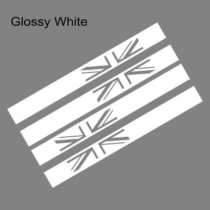 Union Jack Door Side Stripe Decal for Mini Cooper S (R55, R56, F55, F54, F60, R57, R59) | England Flag Vinyl - 200000182:350852#Matt Black-200000182:10#Glossy Red-200000182:175#Colorful Laser-200000182:366#Matt Silver-200000182:193#Glossy Black-  DRIVEN - 10