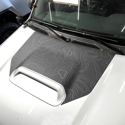 Topographic Map Hood & Scoop Decal Kit for Toyota 4Runner | Matte Black Vinyl Graphics - 200000182:350853#C-200000182:350850#B-200000182:496#A-  DRIVEN - 3