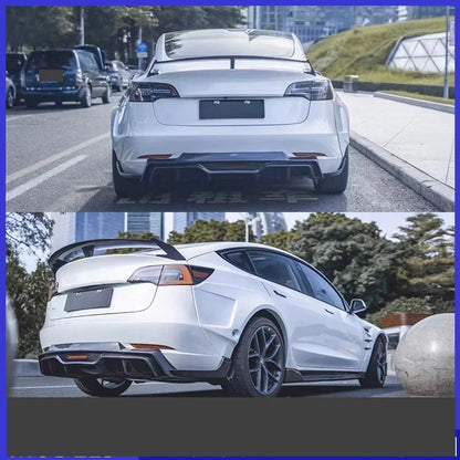 Full Carbon Fiber Body Kit for Tesla Model 3 (2019–2022) | Front Splitter, Eyebrow, Side Skirts & More - 14:200003699#side skirt-14:200004890#front lip-14:200000914#tail wing-14:200002130#Unpainted Eyebrow-14:365458#set-  DRIVEN - 3