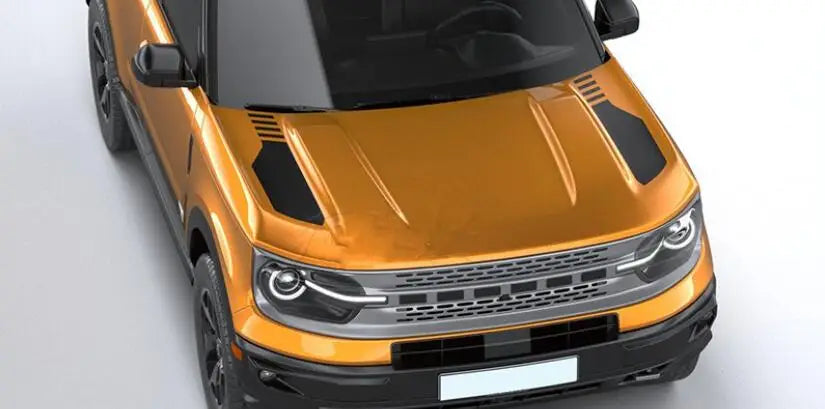 Hood Scoop Racing Stripe Decal for Ford Bronco Sport (2021+) | Vinyl Bonnet Body Graphic - 200000182:350852#Matte Black side-200000182:366#Silver Gray hood-200000182:29#Matte Black hood-200000182:10#Silver Gray side-200000182:691#Silver Gray all-  DRIVEN - 10