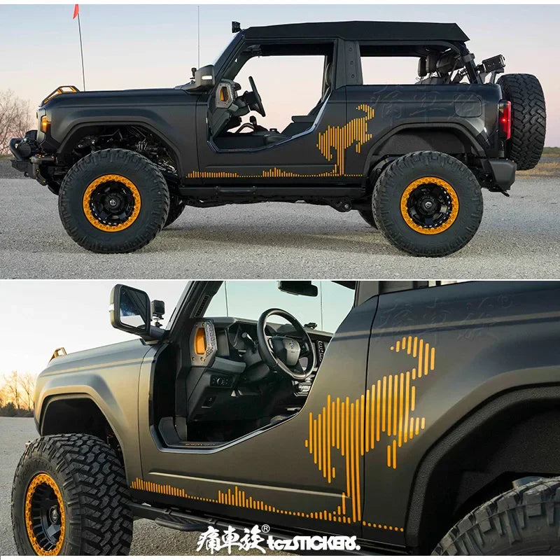 Personalized Custom-Made Exterior Vinyl Decal Kit for Ford Bronco | KK Film Body Wrap - 200000182:193#picture color-  DRIVEN - 1