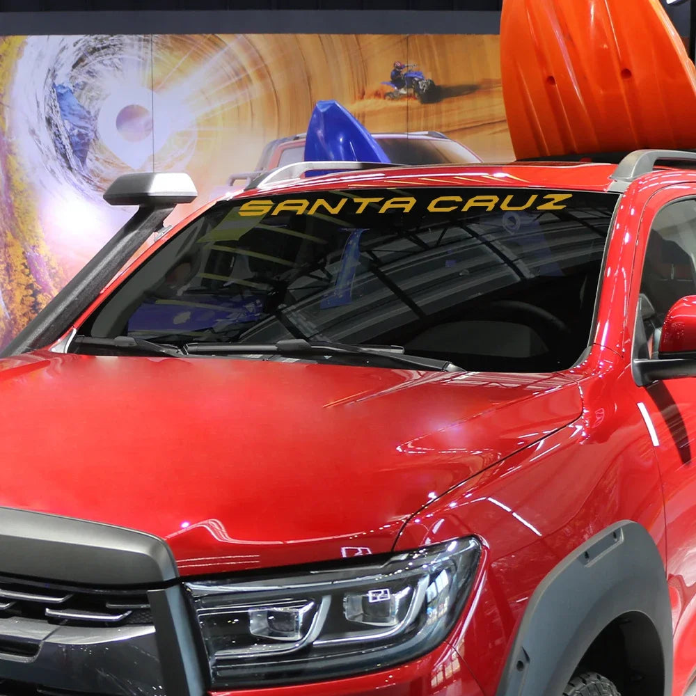 Windshield Graphic Decal for Hyundai Santa Cruz SE / SEL / Limited (2022–2023) | DIY Style Vinyl Sticker - 200000182:350850#Colorful Laser-200000182:1052#Matt Gold-200000182:350853#Carbon Fiber-200000182:193#Glossy Black-200000182:691#Glossy Gray-  DRIVEN - 4