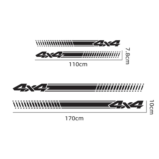 4x4 Off-Road Side Stripe Decal | 2-Piece Self-Adhesive Vinyl Sticker for Pickup Trucks & SUVs - 200000182:350852# Red;5:200000990#110x7.8cm-  DRIVEN - 1
