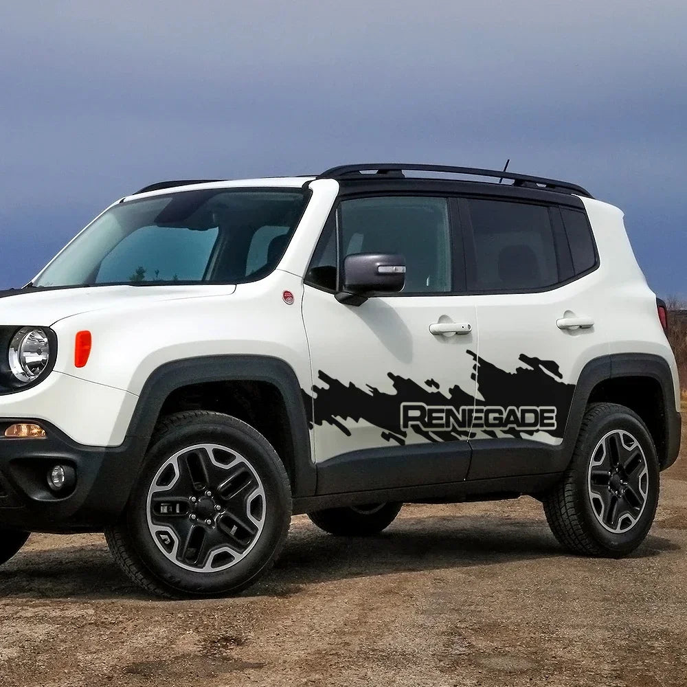 Splash Motor Door Side Skirt Decal for Jeep Renegade / JK | 2-Piece Vinyl Film Graphic - 200000182:193#Glossy Black-200000182:350850#Matt Gold-200000182:350853#Matt Silver-200000182:771#Carbon Fiber-200000182:366#Glossy Yellow-  DRIVEN - 3
