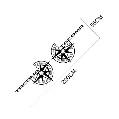 Compass Trunk Bed Side Decal for Toyota Tacoma TRD | 2-Piece Vinyl Film Graphics - 200000182:350853#Glossy Gray-200000182:10#Glossy Red-200000182:350850#Glossy Black-200000182:350852#Glossy White-200000182:193#Glossy Blue-  DRIVEN - 5