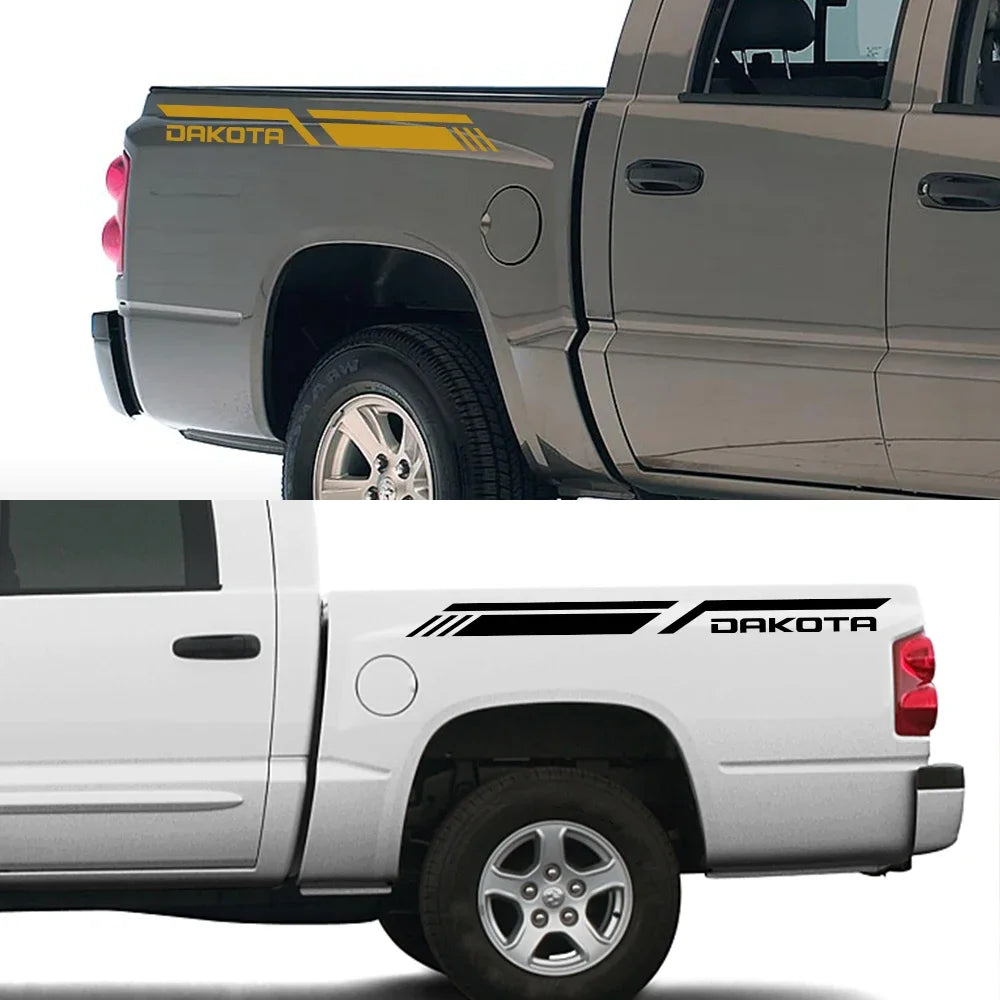 Bed Side Stripe Decal for Dodge Dakota SLT / SXT / 5.9 / R/T Sport | Vinyl Truck Sticker - 200000182:350853#Carbon Fiber-200000182:173#Matt Gold-200000182:496#Matt Silver-200000182:1052#Colorful Laser-200000182:350850#Matt Black-  DRIVEN - 3