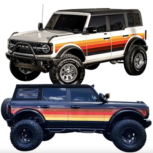 Retro Sunset Orange Waistline Stripe Decal for Ford Bronco | Custom Precut Vinyl Overlay - 200000182:193#A-  DRIVEN - 1
