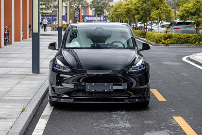Front Bumper Lip Splitter for Tesla Model Y (2019–2024) | Carbon Look, Matte Black & Gloss Black ABS - 14:200004890#Matte Black-14:200004891#Carbon Look-14:200004889#Gloss Black-  DRIVEN - 2
