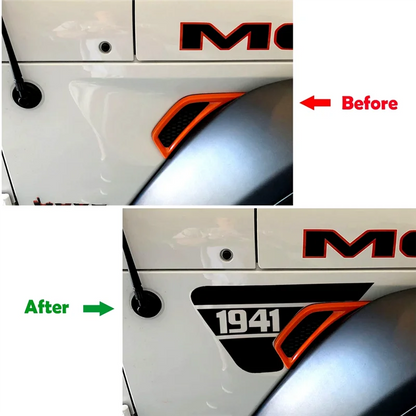 Jeep Wrangler JL & Gladiator JT Side Fender Vent “1941” Decal – Precut Black PVC Sticker (2018–2024) - 200000182:691#Black-  DRIVEN - 3
