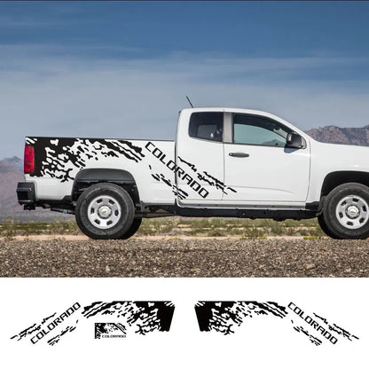 Splash Grunge Body Side Decal for Chevrolet Colorado Z71 | 3-Piece Matte Vinyl Kit - 200000182:10#Glossy Red-200000182:29#Glossy Orange-200000182:173#Glossy Yellow-200000182:175#Glossy Blue-200000182:350850#Glossy Black-  DRIVEN - 1