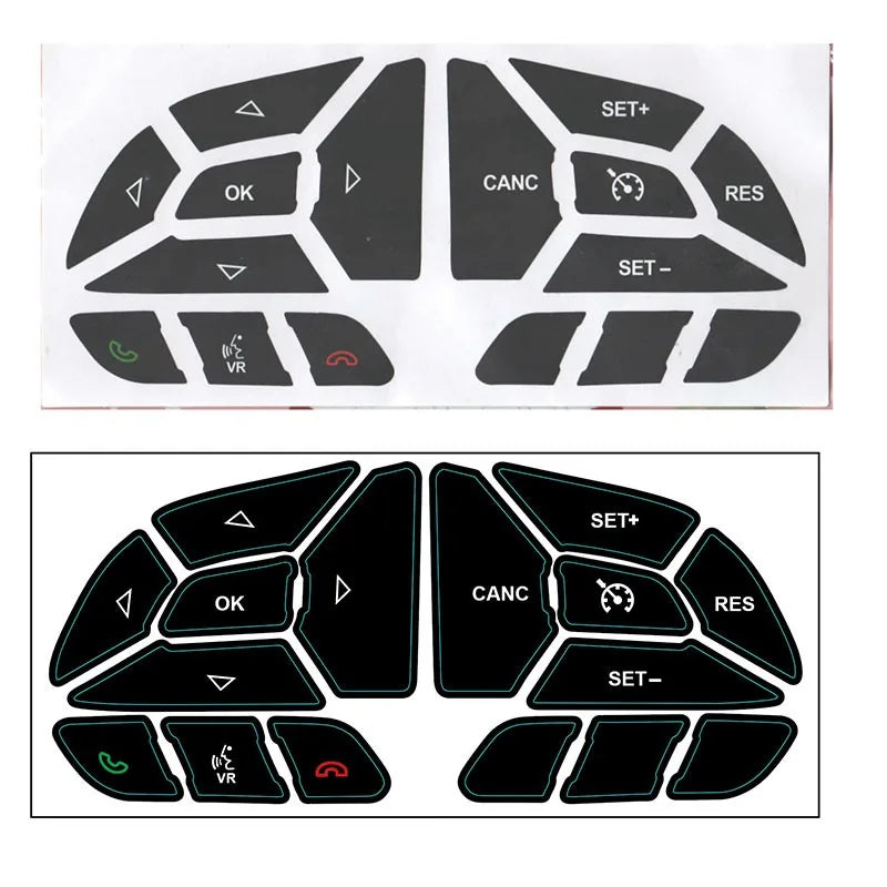 Steering Wheel Button Repair Decal Sticker for Dodge Charger (2016–2023) | 1 Set Restoration Kit