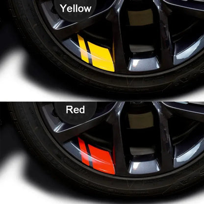 Reflective Wheel Hub Decal Set (6 Pcs) – Rim Cover Sticker | Dodge, Chrysler & Jeep | Red, Yellow, Black - 200000182:10#6pcs-Red-200000182:366#6pcs-Yellow-  DRIVEN - 1