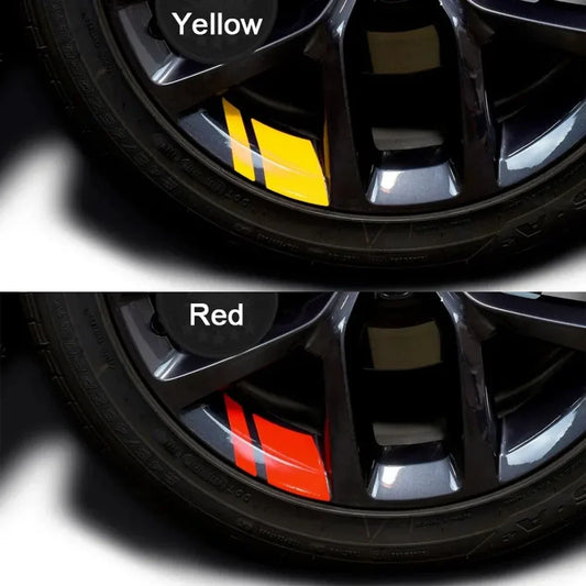 Reflective Wheel Hub Decal Set (6 Pcs) – Rim Cover Sticker | Dodge, Chrysler & Jeep | Red, Yellow, Black - 200000182:10#6pcs-Red-  DRIVEN - 1