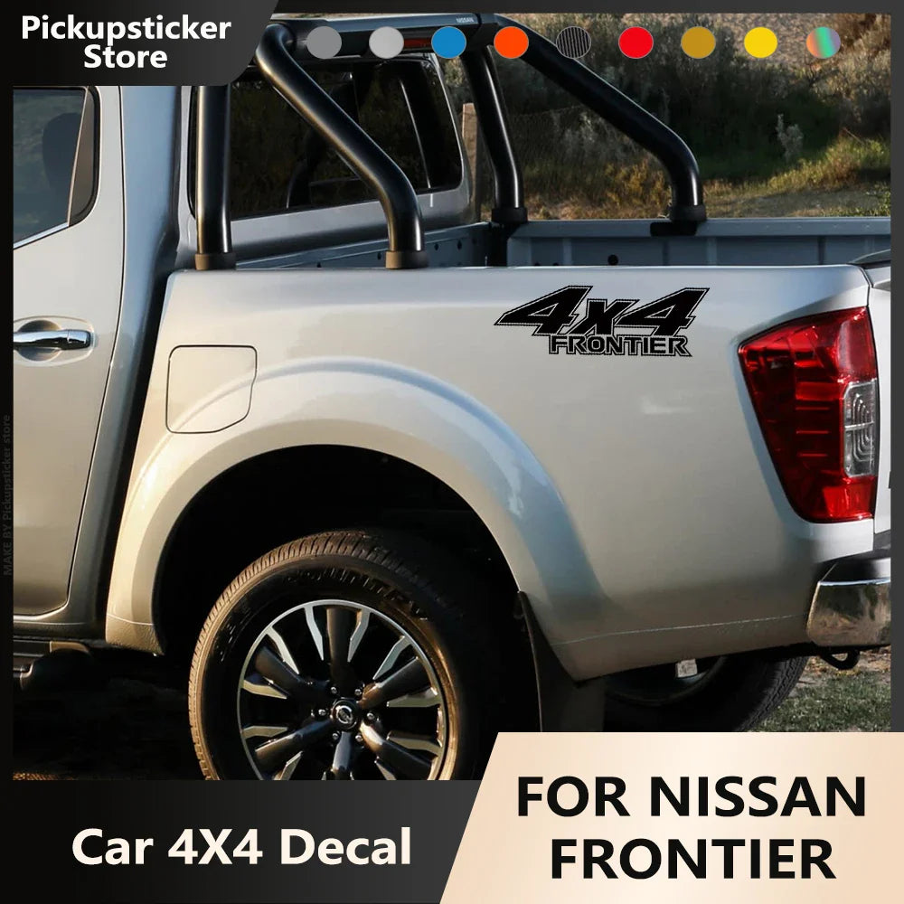 4x4 Rear Bed Side Decal for Nissan Frontier NP300 | Vinyl Truck Graphic Sticker - 200000182:350852#Glossy Orange-200000182:10#Glossy Red-200000182:173#Glossy Blue-200000182:366#Glossy Yellow-200000182:350853#Matt Silver-  DRIVEN - 1