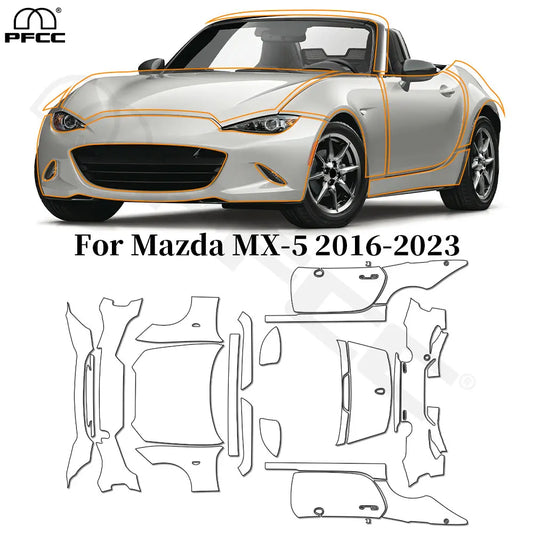 Precut PPF for Mazda MX-5 Miata (2016–2023) | 9-Mil TPU Paint Protection Film Clear Bra - 200000182:175#Whole Set;5:200000990#Clear Film-  DRIVEN - 1
