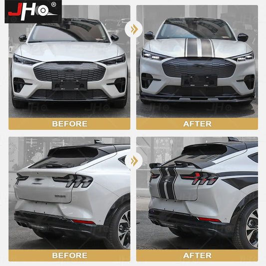 Ford Mustang Mach-E Hood & Body Stripe Decal Kit – 3D Carbon Fiber Vinyl (2021–2023) - 200000182:193#Stripe Sticker Kit-  DRIVEN - 2