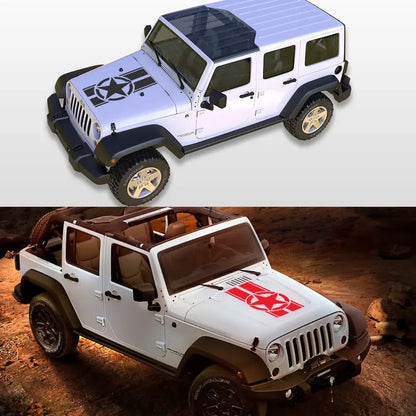 Jeep Hood Cover Decal – Pentagram Star Vinyl Sticker | Wrangler JK JL TJ, Renegade, Patriot, Trailhawk, Rubicon - 200000182:350852#Glossy White-200000182:350850#Glossy Black-200000182:10#Glossy Red-200000182:350853#Glossy Gray-200000182:771#Matt Gold-  DRIVEN - 4