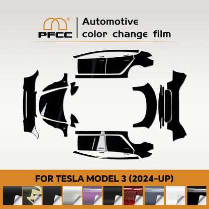 Precut Color Change PPF for Tesla Model 3 Highland (2024–2025) | Black & Glacier Blue PET Film - 200000182:350686#Bright black-200000182:350850#Matte Black-200000182:350852#Matte Black Purple-200000182:200004890#Lake Blue-200000182:200000914#Porsche Matte Grey-  DRIVEN - 3