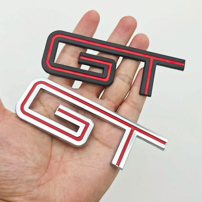 3D Chrome Metal GT Logo Trunk Badge | Ford F-150 / Mustang / Explorer / Ranger Decal - 200000182:691#Chrome Black-200000182:29#Black Red-200000182:193#Chrome Red-  DRIVEN - 4