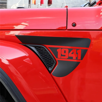 Jeep Wrangler JL & Gladiator JT Side Fender Vent “1941” Decal – Precut Black PVC Sticker (2018–2024) - 200000182:691#Black-  DRIVEN - 4