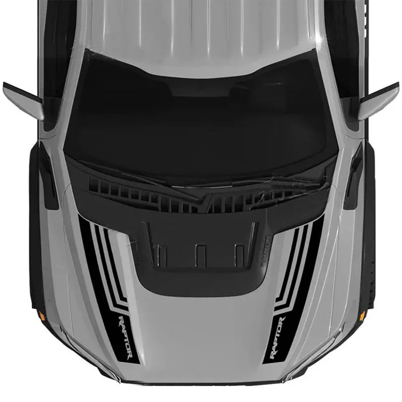 Custom Matte Black Engine Hood Stripe Kit | Front Graphics for Ford Raptor / Mustang - 200000182:200006152#K-200000182:1052#J-200000182:173#G-200000182:366#F-200000182:200013901#I-  DRIVEN - 13
