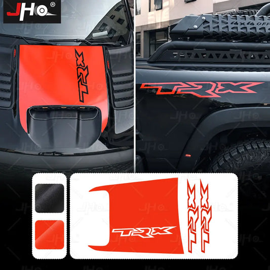 Dodge Ram 1500 TRX Hood Decal Kit – Full Body TRX Graphic Vinyl Wrap (2021–2023) - 200000182:10#Red-  DRIVEN - 1