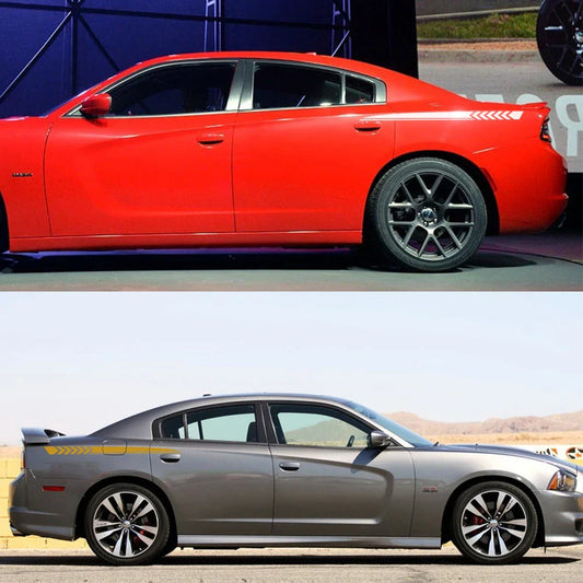Side Body Decal for Dodge Charger SXT / GT / R/T / Scat Pack / Widebody | Tuning Vinyl Sticker - 200000182:350850#Matt Gold-  DRIVEN - 1