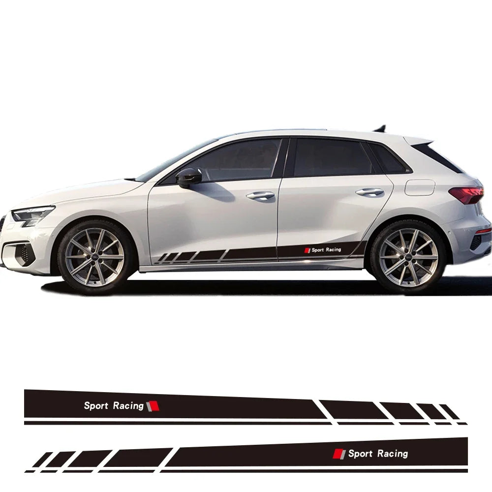 Sport Racing Door Side Edge Decal for Audi A3 / S3 / RS3 (8V, 8P, 8Y, 8L) | 2-Piece Vinyl Sticker - 200000182:29#Type B-200000182:193#Type A-  DRIVEN - 1