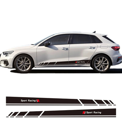 Sport Racing Door Side Edge Decal for Audi A3 / S3 / RS3 (8V, 8P, 8Y, 8L) | 2-Piece Vinyl Sticker - 200000182:29#Type B-200000182:193#Type A-  DRIVEN - 1