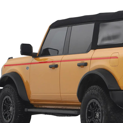 Upper Door Side Line Stripe Decal for Ford Bronco 2/4-Door (2021–2022) | 2-Piece Vinyl Sticker Set - 200000182:771#GLOSS BLACK;5:361385#4-Door-200000182:175#REFLECTIVE RED;5:361385#4-Door-200000182:771#GLOSS BLACK;5:200000990#2-Door-200000182:366#REFLECTIVE BLUE;5:361385#4-Door-200000182:175#REFLECTIVE RED;5:200000990#2-Door-  DRIVEN - 4