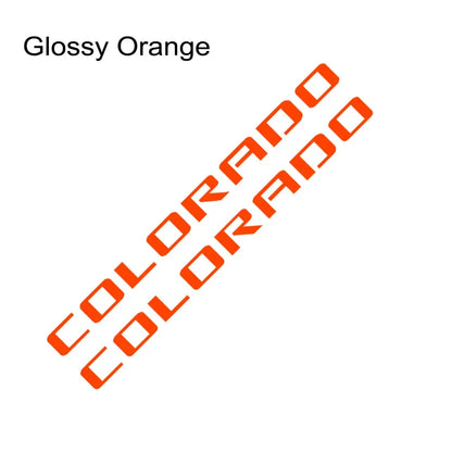 Rear Trunk Side Decal for Chevrolet Colorado | 2-Piece Pickup Truck Vinyl Graphic - 200000182:350852#Glossy Orange-200000182:10#Glossy Red-200000182:175#Glossy Blue-200000182:366#Glossy Yellow-200000182:496#Matt Silver-  DRIVEN - 8