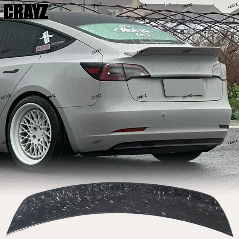 IPM GT-Style Real Carbon Fiber Rear Trunk Spoiler for Tesla Model 3 (2017–2022) | Sport Lid Wing - 14:200003699#Carbon Fiber Look-14:200002130#Real Carbon Fiber-14:200004891#Unpainted FRP-14:365458#Gloss Black-14:200004890#Forged Carbon Fiber-  DRIVEN - 4