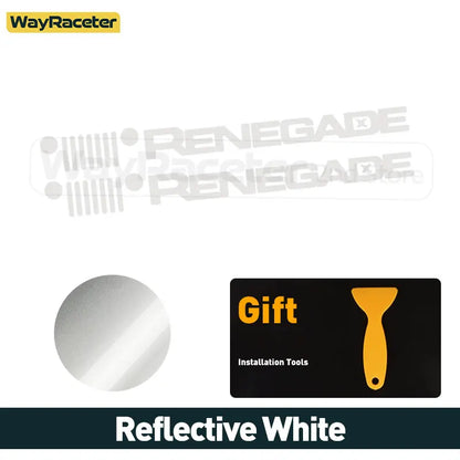 Jeep Renegade Hood & Fender Reflective Decal Kit – Grill Graphic Vinyl | Trailhawk, Sport (2 Pcs) - 200000182:366#Reflective yellow-200000182:350852#Reflective orange-200000182:173#Reflective blue-200000182:10#Reflective red-200000182:175#Reflective green-  DRIVEN - 12