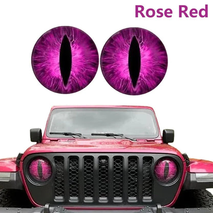 Beast Eyes Headlight Decals – Car & Jeep Headlight Sticker | 6 Colors | Universal Fit - 200000182:10#Yellow-200000182:691#Red-200000182:366#Blue-200000182:350852#Green-200000182:29#Purple-  DRIVEN - 9