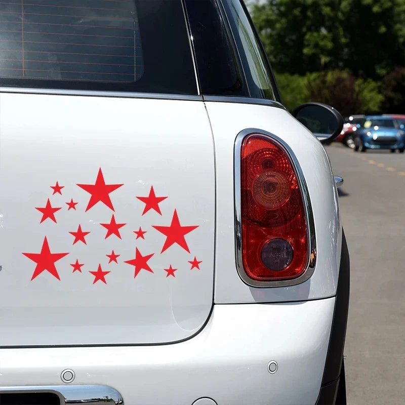 Star Pattern Car Decals | 24-Piece Waterproof Auto Tuning Vinyl Sticker Set for Bumper & Window - 200000182:175#Reflecti-200000182:29-200000182:10-200000182:193-  DRIVEN - 2