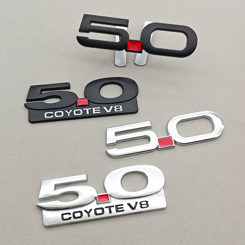 3D Metal 5.0 COYOTE V8 Badge | Grille, Trunk & Fender Emblem for Ford Mustang - 200000182:10#Sticker 5.0 Black-200000182:691#Sticker 5.0 Chrome-200000182:29#Sticker 5.0V8 Black-200000182:193#Sticker 5.0V8 Chome-200000182:173#Grill 5.0 Chrome-  DRIVEN - 2