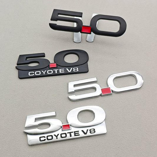 3D Metal 5.0 COYOTE V8 Badge | Grille, Trunk & Fender Emblem for Ford Mustang - 200000182:10#Sticker 5.0 Black-  DRIVEN - 2