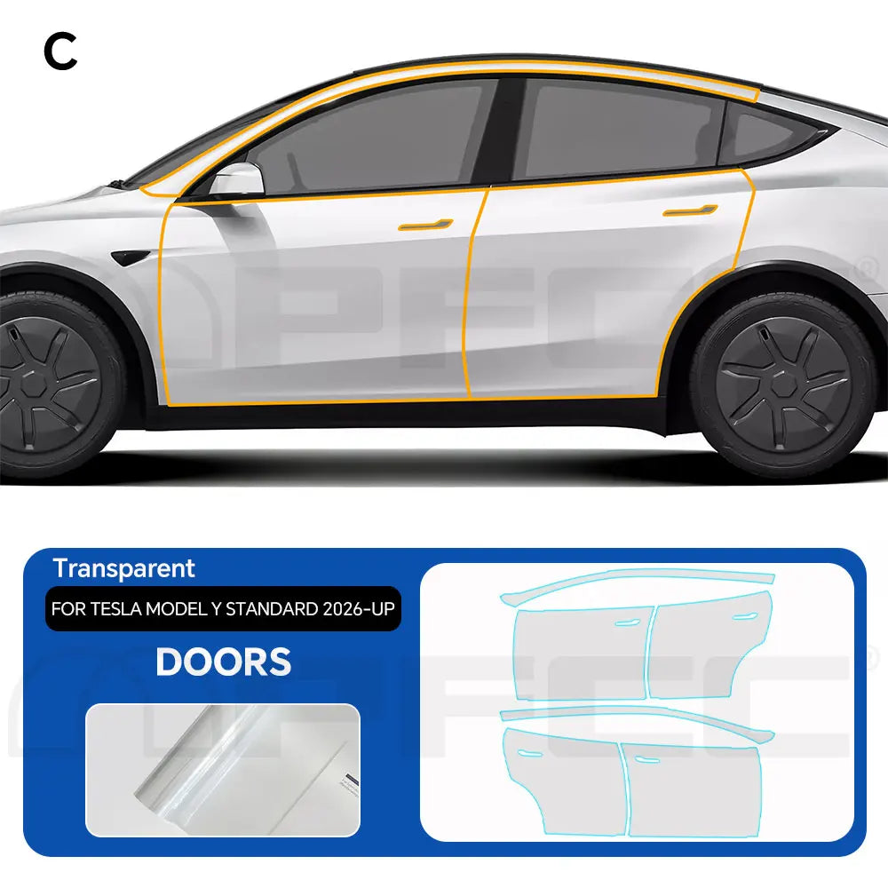 Precut PPF for Tesla Model Y Standard (2026+) | TPU Paint Protection Film Clear Bra - 200000182:173#Front and Hood;355:203282823#With Tools;5:200000990#Transparent Film-200000182:29#Hood;355:203282823#With Tools;5:200000990#Transparent Film-200000182:691#Doors;355:203282823#With Tools;5:200000990#Transparent Film-200000182:10#Rear Trunk;355:203282823#With Tools;5:200000990#Transparent Film-200000182:175#Whole Set;355:203282823#With Tools;5:200000990#Transparent Film-  DRIVEN - 9