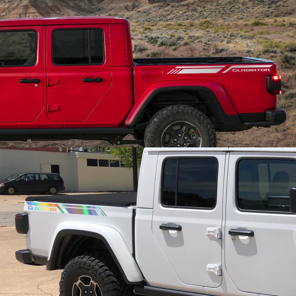 Trunk Side Stripe Decal for Jeep Gladiator JT | Pickup Truck Vinyl Graphic - 200000182:10#Glossy Red-200000182:691#Glossy Gray-200000182:366#Glossy Yellow-200000182:350852#Glossy Orange-200000182:29#Glossy White-  DRIVEN - 3