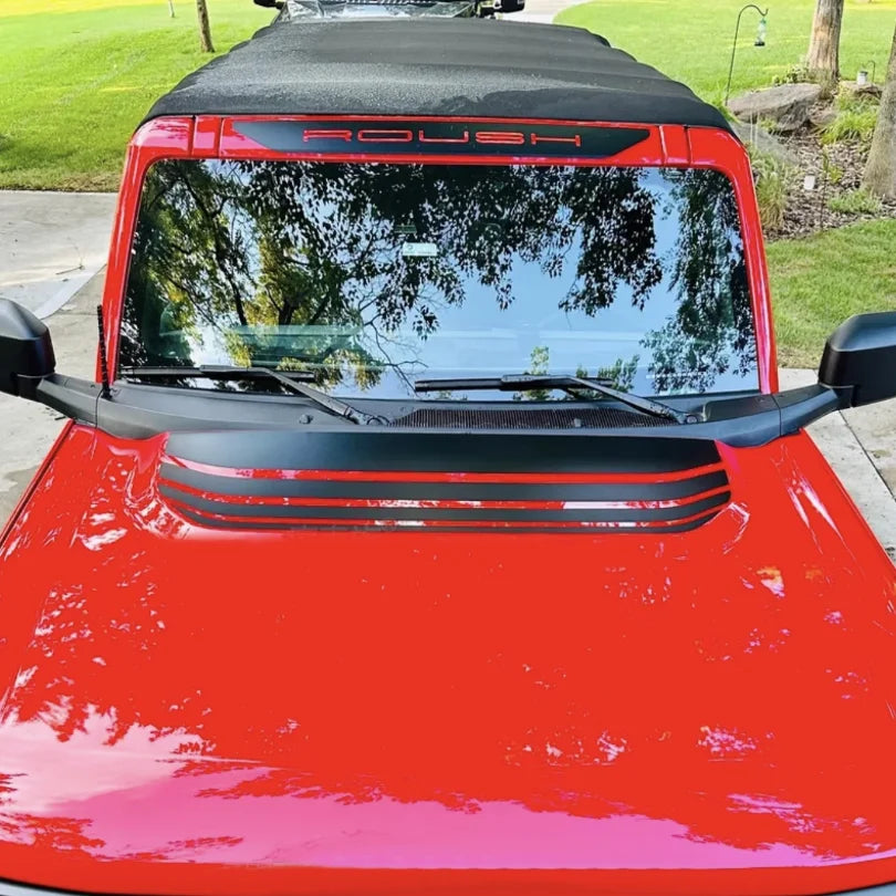 Matte Black Roush-Style Hood & Waistline Stripe Decal for Ford Bronco 4-Door | Precut Vinyl Overlay - <none>-  DRIVEN - 6
