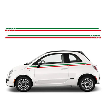 Italian Flag Racing Stripe Side Door Decal | Italy Tricolor Vinyl Graphic Sticker - 200000182:193#Green White Red-  DRIVEN - 1