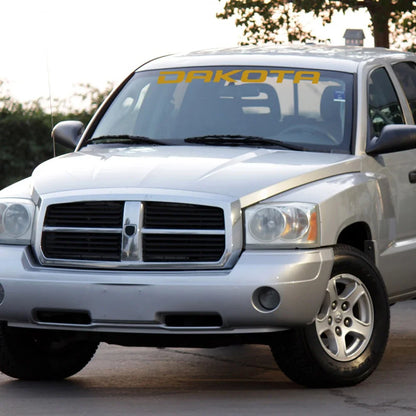 Front Windshield Decal for Dodge Dakota SLT / SXT / 5.9 / R/T | Vinyl Truck Window Sticker - 200000182:691#Glossy Gray-200000182:10#Glossy Red-200000182:193#Glossy Black-200000182:29#Glossy White-200000182:175#Glossy Blue-  DRIVEN - 3