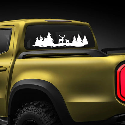 Hunting Deer & Trees Tailgate Decal | 4x4 Off-Road Vinyl Sticker for Pickup Trucks & SUVs - 200000182:350850#Carbon Fiber;5:361385#135x38.7cm-200000182:350850#Carbon Fiber;5:361386#150x43cm-200000182:496#Silver;5:361386#150x43cm-200000182:350686#Gold;5:200000990#100x28.6cm-200000182:350686#Gold;5:361385#135x38.7cm-  DRIVEN - 2