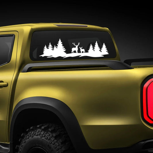 Hunting Deer & Trees Tailgate Decal | 4x4 Off-Road Vinyl Sticker for Pickup Trucks & SUVs - 200000182:350850#Carbon Fiber;5:361385#135x38.7cm-  DRIVEN - 2