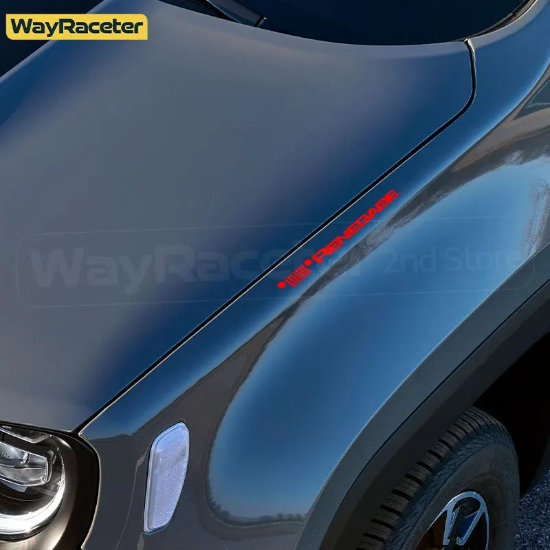 Jeep Renegade Hood & Fender Reflective Decal Kit – Grill Graphic Vinyl | Trailhawk, Sport (2 Pcs) - 200000182:366#Reflective yellow-200000182:350852#Reflective orange-200000182:173#Reflective blue-200000182:10#Reflective red-200000182:175#Reflective green-  DRIVEN - 5
